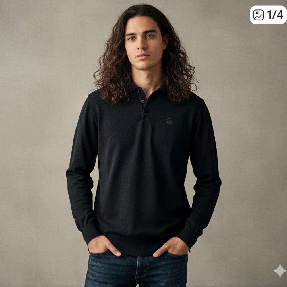 United Colors Of Benetton Black Crewneck Sweater